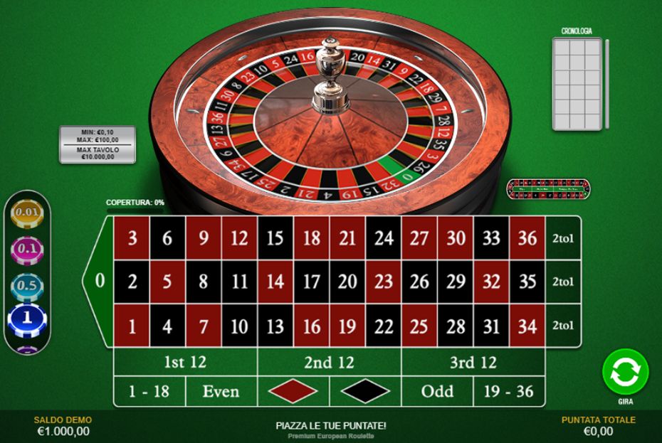 Tavolo di European Roulette