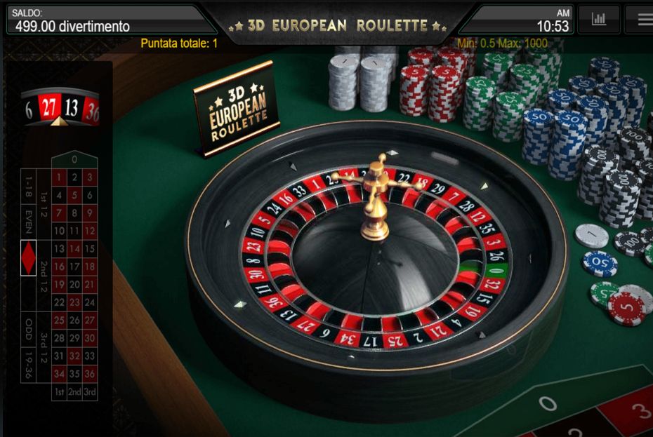Tavolo della Roulette Europea 3D